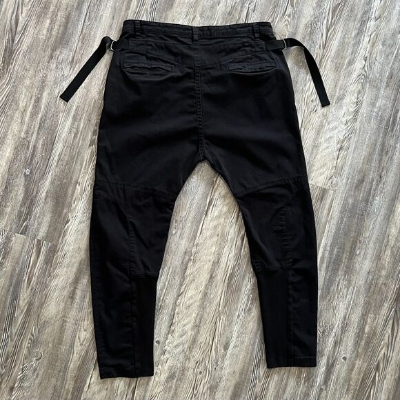 Helmut Lang Moto Drop-Crotch Pants Black Size 32 - Picture 2 of 11